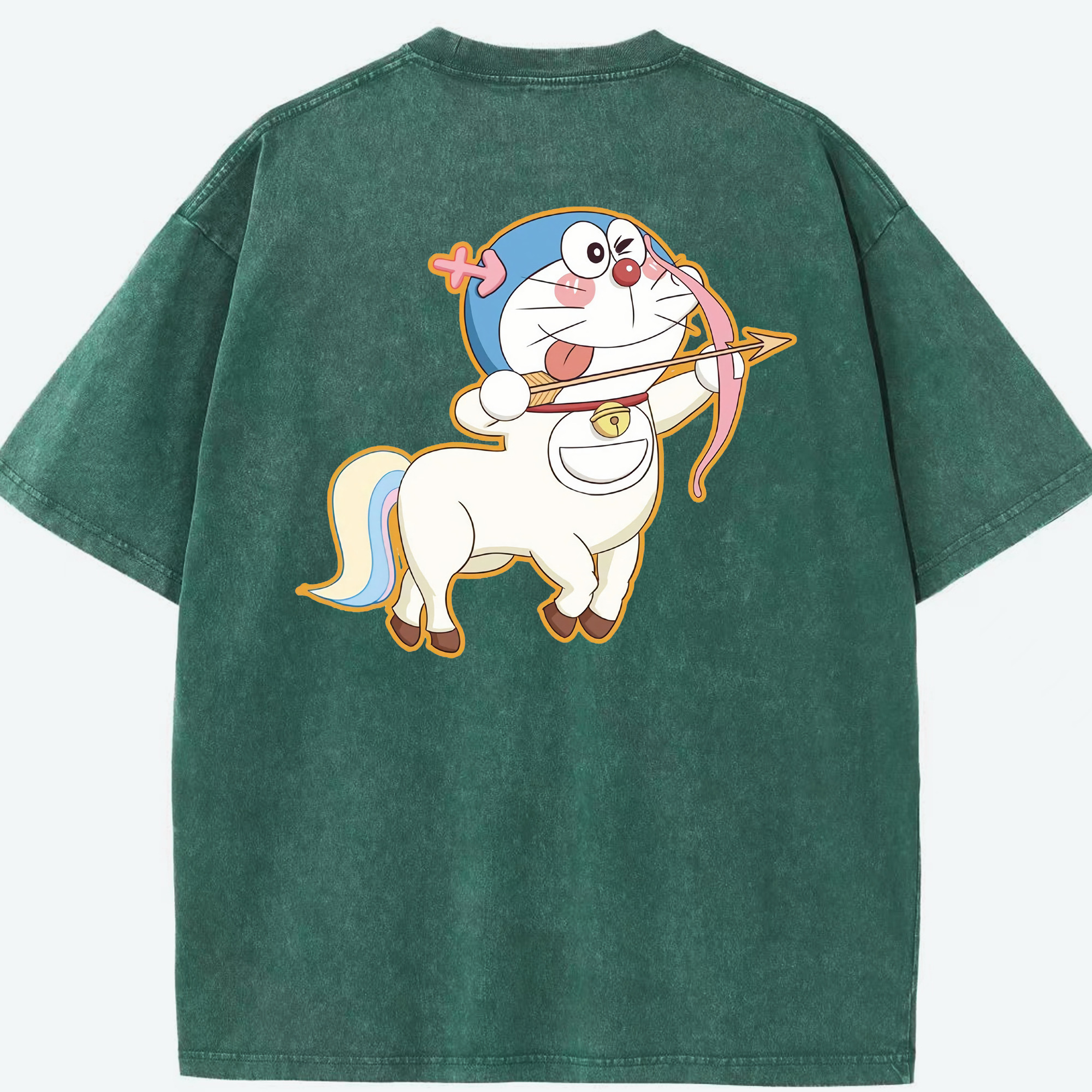 （画像用） ドラえもん Doraemon 綿100% ヴィンテージ風 半袖Tシャツ（背面プリント）